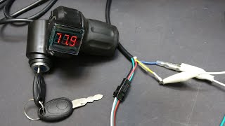 DIY How to install throttle control w LED voltage display amp ignition key on electric bikescooter [upl. by Ettenay]