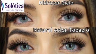 Hidrocor Cielo vs Natural color Topazio  New Solotica Comparison [upl. by Nereil]