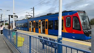 Sheffield Tram Train  Cathedral to Rotherham Parkgate Full Route [upl. by Adnawuj]