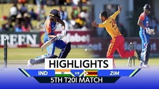 IND vs ZIM Highlights India vs Zimbabwe 5th Match Highlights  Full Match Highlights  Mukesh Kumar [upl. by Steffi]