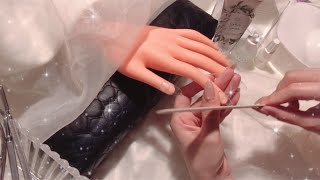 【ASMR】元ネイリストによるネイルサロン甘皮ケア、爪磨きロールプレイ [upl. by Nnylhsa]