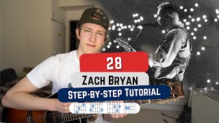 How To Play “28” by Zach Bryan on Guitar [upl. by Servetnick]