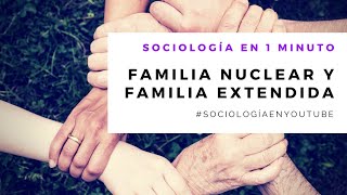 Familia nuclear y Familia extendida  Sociología en 1 minuto [upl. by Titos]