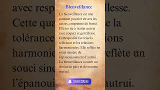 définition de la Bienveillance motivation speakfrench definitions frenchlanguage french [upl. by Atinahs]