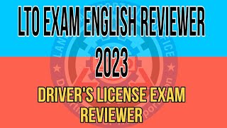 LTO EXAM ENGLISH REVIEWER 2023  Driver license exam [upl. by Zebulon]