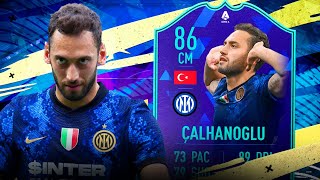 POTM Hakan Calhanoglu PLAYER REVIEW NEW FIFA 22 SERIE A POTM [upl. by Kerk]