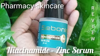 💙sebonia NIACINAMIDE  ZINC serum review pharmacy skincare product [upl. by Irok]