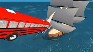 BeamNG drive  Destroying Pirate Ships With Cars 2 [upl. by Ulric550]