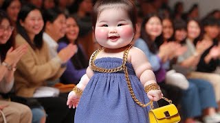 beautiful baby modeling 💖trending cute kidsfyp ai runway design fashion viralvideo baby [upl. by Tadd]