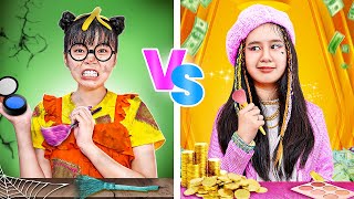 Poor Student Vs Rich Student With One Colored Makeover Challenge  Funny Stories About Baby Doll [upl. by Tatianas]