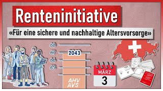 «Für eine sichere und nachhaltige Altersvorsorge» Renteninitiative  Volksabstimmung 3 März 2024 [upl. by Nodnnarb]