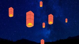 Sky Lanterns Flying Background Video [upl. by Wulf]