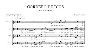 Cordero de Dios Misa Rítmica  altos [upl. by Ilojne]