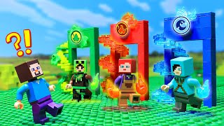 Elemental Powers LAVA  WATER  GREENS WAR  BlockCraft Lego Stopmotion [upl. by Rosenblum]