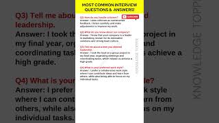 4 Most Common Job Interview Questions and Answers [upl. by Three]