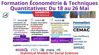 Formation Économétrie amp Techniques Quantitatives Du 18 au 26 Mai [upl. by Luebke]