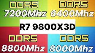 9800X3D WITH 6200 Mhz VS 7200 Mhz VS 8000 Mhz VS 8800 MHz DDR5 HOW much RAM Frequency AFFECT gaming [upl. by Cliff]