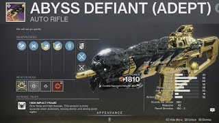 was adept worth it  Abyss Defiant God Roll PvP [upl. by Josi]