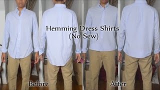 How to Hem Dress Shirt without Sewing [upl. by Rolan]