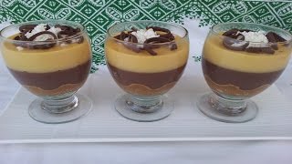 تحلية أو دسير بسيط ولذيذ جدا بثلات طبقات  شهيوات رمضان Verrine dessert simple et facile [upl. by Nnahgaem]