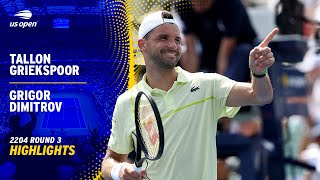 Tallon Griekspoor vs Grigor Dimitrov Highlights  2024 US Open Round 3 [upl. by Retsevel]