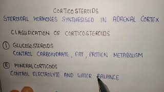 corticosteroids  classification of corticosteroids  glucososteroids and mineralcorticoids [upl. by Eedrahc]