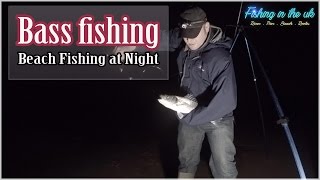 Bass Fishing Night fishing from the Beach [upl. by Micki]