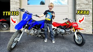 Caden Finally Upgrades To A 110cc Pit Bike [upl. by Stormie]