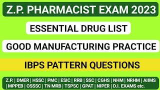 ZP PHARMACIST IBPS PATTERN QUESTIONS  जिल्हा परिषद भरती औषध निर्माण अधिकारी 2023 [upl. by Giah]