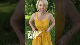 Yellow Sleeveless Eyelet Midi Dress [upl. by Alikahs]