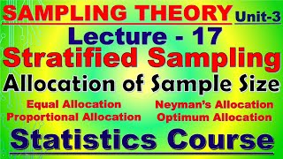 17 Allocation of Sample Size Equal Proportional and Neyman Allocation ISSMaterial [upl. by Shulman]