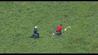 Watch Cop jumps from helicopter to nab crook [upl. by Dlnaod]