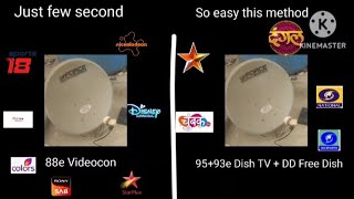 88e Videocon se 95e  93e Dish TV DD Free Dish Setting [upl. by Ayanet]