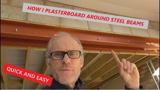 How to plasterboard around a steel beamTHE WAY I DO IT [upl. by Arriaes]