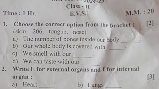 Class 2 EVS Unit Test Question Paper 202425 For Class 2 [upl. by Llevol]