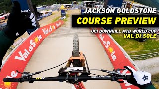 GoPro Jackson Goldstones Course Preview in VAL DI SOLE  2023 UCI Downhill MTB World Cup [upl. by Acinoj]