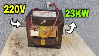 I make 220v Electric Generator from a Microwave Transformer [upl. by Rehm]