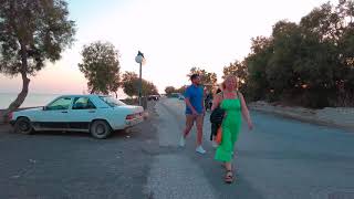 Perissa black sand beach walking tour Perissa Santorini 4K [upl. by Jacklyn987]