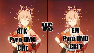 Yoimiya Vaporize ATK VS EM Sands  Genshin impact [upl. by Wendelin]