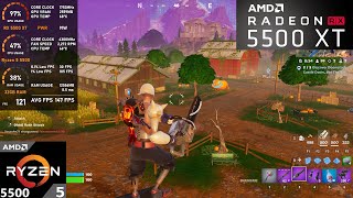 RX 5500 XT  Ryzen 5 5500  Fortnite Performance Mode amp DX12 [upl. by Yro170]