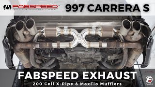 Fabspeed Exhaust 200 Cell XPipe amp Maxflow Mufflers  997 Carrera S [upl. by Atinomar]