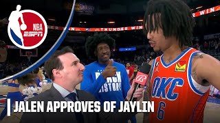 Jalen Williams loved what Jaylin Williams had to say 🤣  NBA on ESPN [upl. by Jaye]