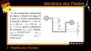 26 Estática dos Fluidos [upl. by Ahsilak]