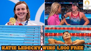 Swimming Katie Ledecky Wins 1500 Free Anastasiya Kirpichnikova Silver Isabel Gose Bronze [upl. by Primrosa]