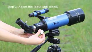 2024 Review TELMU Telescope 70mm Aperture 400mm Mount Astronomical Refracting Telescope Adjustable [upl. by Anaej]