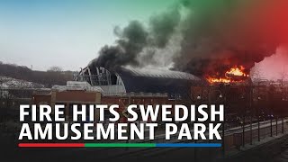 Fire hits Swedish amusement park  ABSCBN News [upl. by Romilda636]