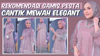 model gamis brokat modern Cantik Mewah elegant abaya muslimah spesial lebaran trend busana viral [upl. by Grewitz]