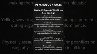 🚩Common Types of Abuse in a Relationship psychologydarkpsychologyrelationships [upl. by Nebra718]