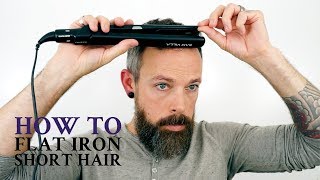 How to use a flat iron on mens short hair [upl. by Schuler]