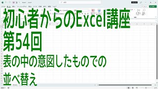 【Excel】初心者からのExcel講座 第54回 表の中の意図したものでの並べ替え【啓project】 [upl. by Pilar]